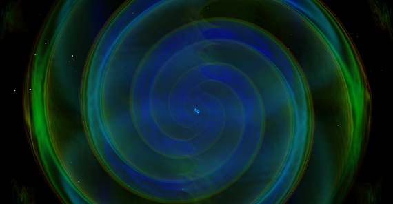 Numerical-relativity simulation of the binary neutron star coalescence and merger which resulted in the detected gravitational wave event GW190425.