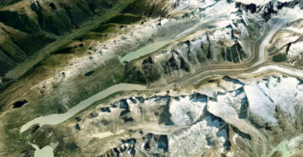 Glacier lakes in Austria. Image source: Google Earth