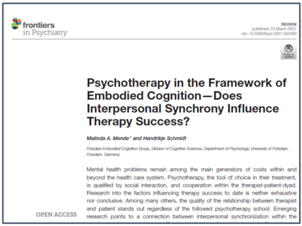 Veröffentlichung Frontiers in Psychiatry