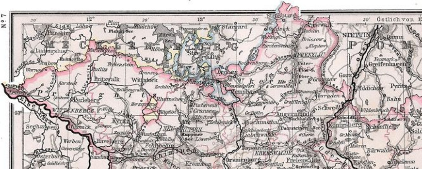Ausschnitt Provinz Brandenburg 1905 mit der Lage von Wittenberge