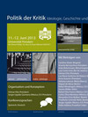 Plakat zum internationalen Symposium "Politik der Kritik: Ideologie, Geschichte und Akteure der Literaturkritik"