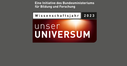 Logo des Wissenschaftsjahr 2023 - Unser Universum Initiative des Bundesministerums für Bildung und Forschung