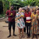 Freundlicher Empfang auf der Kakaofarm in Bosomtwe
