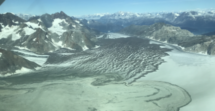 Rock avalanache onto Lamplugh Glacier, September 2022, Photo by Georg Veh
