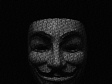 Die Guy-Fawkes-Maske in grafischer Darstellung - Erkennungszeichen der Anonymous-Aktivisten