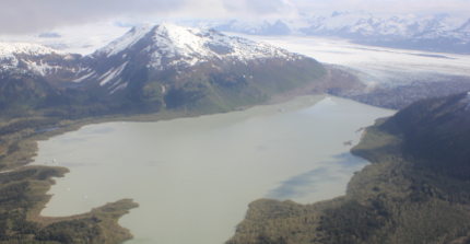 Ice-dammed lake at Brady Glacier, Alaska, USA. Photo by Georg Veh