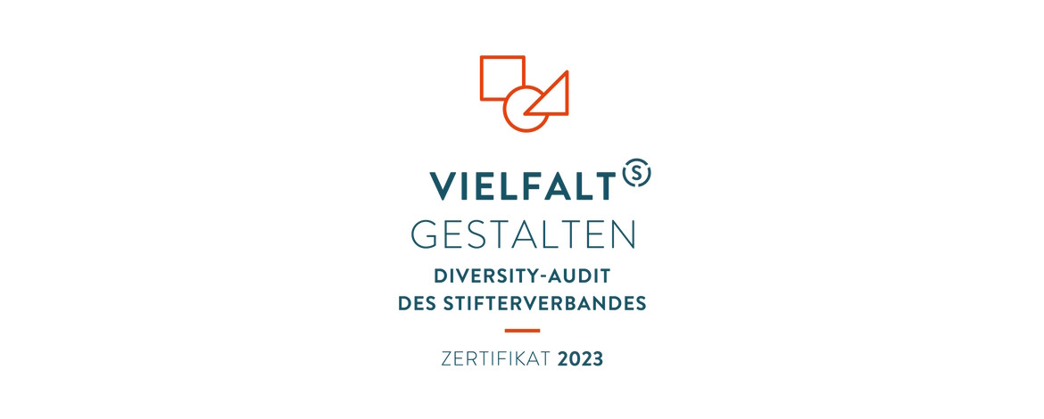 Logo Vielfalt gestalten Diversity-Audit des Stifterverbandes Zertifikat 2023 - 