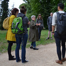 The tour guide welcomes ISOLDE at Sanssouci Palace