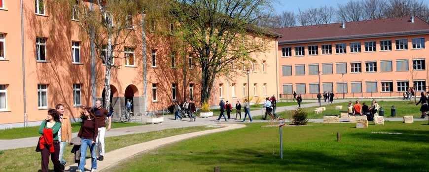 Studierende auf dem Campus Golm