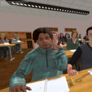 Ein Schüler aus dem virtuellen Klassenzimmer meldet sich.