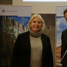 Landtagspräsidentin Ulrike Liedke (links) und Uni-Präsident Prof. Oliver Günther, Ph.D. (rechts). Das Foto ist von Sandra Scholz.