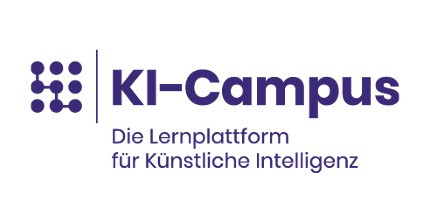 Schriftzug "KI-Campus – Die Lernplattform für künstliche Intelligenz"