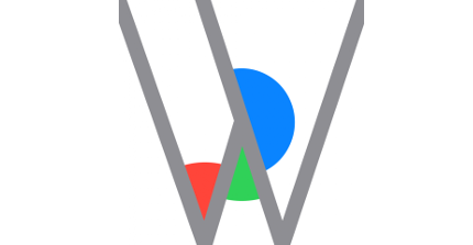 Das Logo der App besteht aus dem Buchstaben W und farbigen Kreisen um die Winkel am Buchstaben