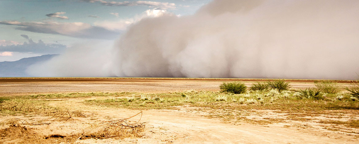 Dust storm on the surface of the remote Chew Bahir Basin, a salt pan in southern Ethiopia, near the drill site of the Chew Bahir records spanning 620,000 years. - 
