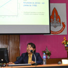 Dr. Philavong explaining the nutrition situation of elderly in Laos