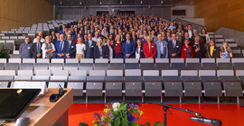 Teilnehmende der Jahresversammlung der Deutsch-Französischen Hochschule