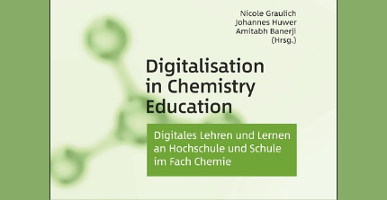 Buchcover mit Schriftzug "Digitalisation in Chemistry Education"