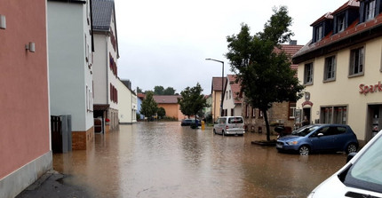 Starkregenereignis im Juli 2021 führte zu Überflutungen im Würzburger Süden