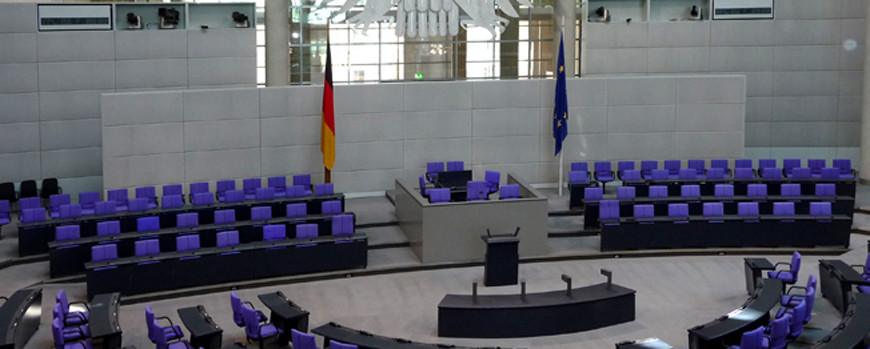 Plenarsaal des deutschen Bundestags