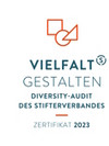 Logo Vielfalt gestalten Diversity-Audit des Stifterverbandes Zertifikat 2023