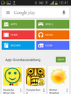 Startseite des Google Play Stores