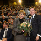 Wissenschaftsministerin Dr. Martina Münch und Uni-Präsident Prof. Oliver Günther, Ph.D. Foto: Karla Fritze