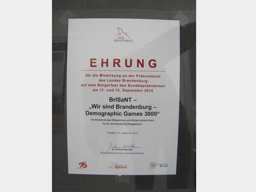 Ehrung durch den Ministerpräsidenten Brandenburgs