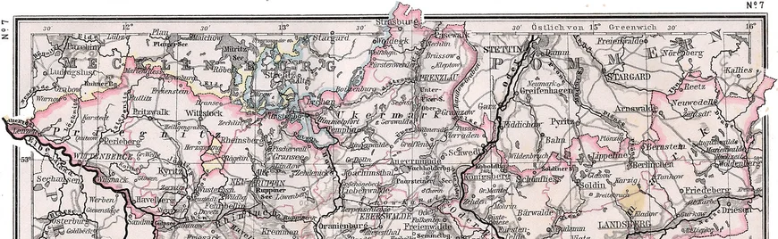 Ausschnitt Provinz Brandenburg 1905 mit der Lage von Schwedt/Oder