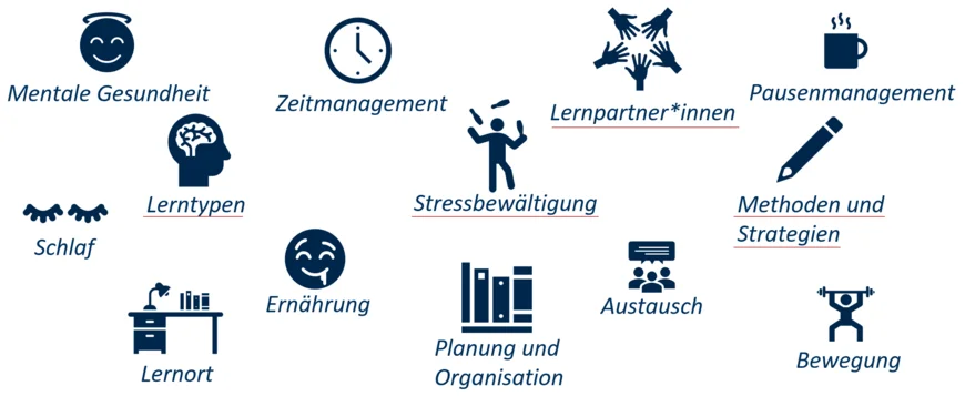 Darstellung von ausgewählten Themen für eine stressfreie(re) Prüfungsvorbereitung