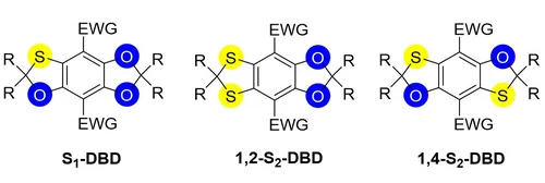 3 Strukturformeln von Fluoreszenzfarbstoffe