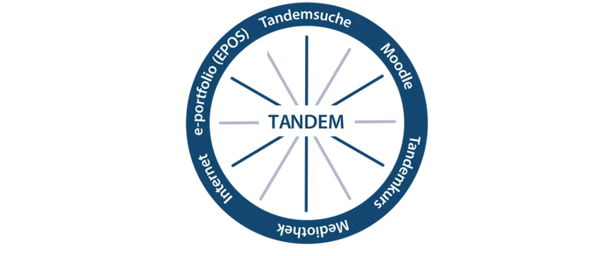 Image: Tandem Materials: e-potfolio (EPOS), tandem search, moodle, tandem course, media centers, internet