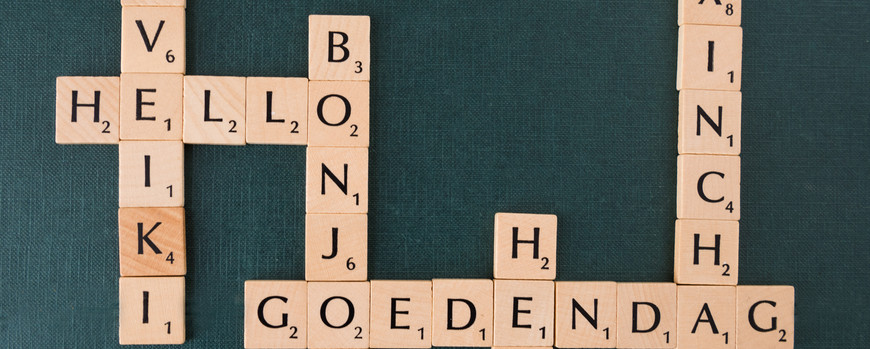 Scrabble-words "welcome" in various languages