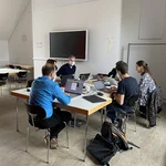 Participants of the DH Jewish Hackathon working.