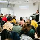 in a conference room