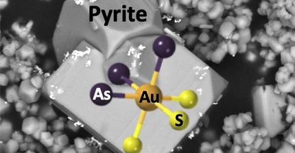 Representation of atomic clusters formed by gold, arsenic and sulfur in arsenian pyrite