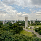 Blick auf den Uhrenturm und den Campus der Universidade de São Paulo.