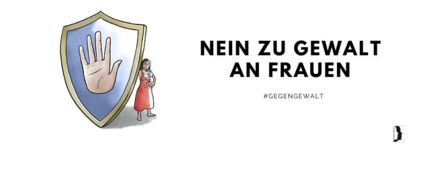 Bild von Terre des Femmes: Schriftzug Nein zu Gewalt an Frauen #gegengewalt