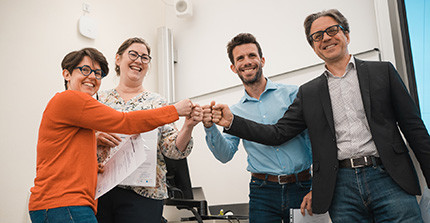 VierTeilnehmende der Staff Week on Sustainability and Strategy Implementation in Potsdam