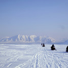 Using snowmobiles during the fieldwork