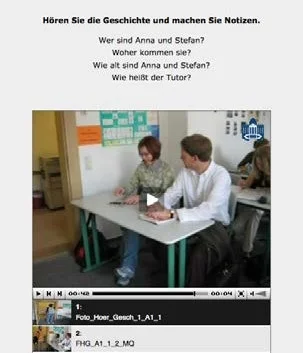 Screenshot von Audiodatei mit Aufgabenstellung dazu