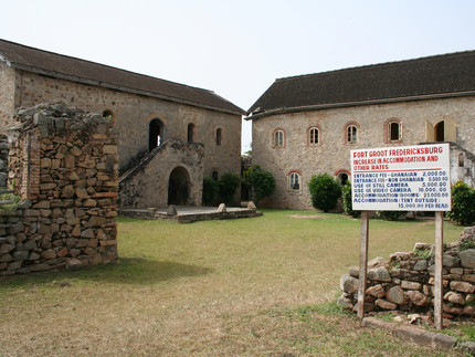 View from the entrance area of the fort ‘Groß Friedrichsburg’ of the former Brandenburg-Prussian colony.