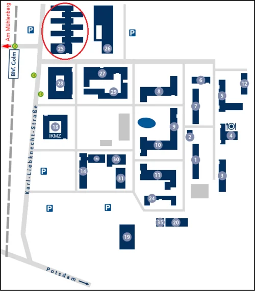 Lageplan des Campus Golm