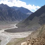 Landslide deposits along the Leh-Manali Highway