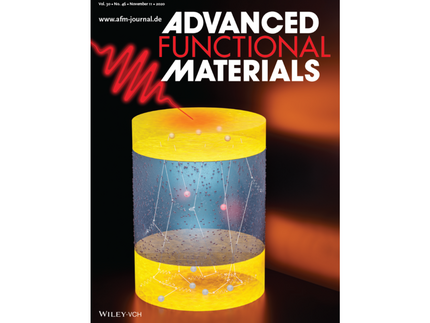 Inside backcover of the research journal "Advanced functional materials" promoting the group's publication "Heat transport without heating"