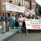 Demonstration für die Integration ostdeutscher Wissenschaftler vor dem Landtag