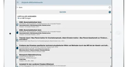 Mobile.UP Bibliothekssuche auf dem Smartphone