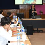 Prof. Pitiphat talking about the importance of oral hygiene