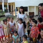 Group of girls waiting for measurement
