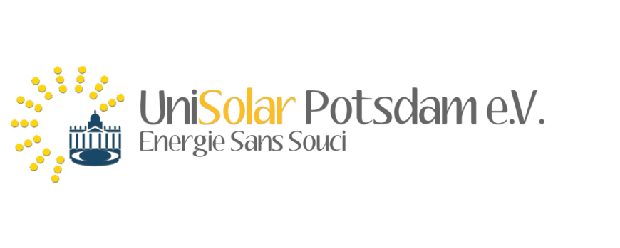 Logo von UniSolar e.V. (Sonne um die Kolonaden der Universität Potsdam)