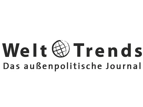 Logo von WeltTrends e.V., schwarze Schrift auf weißem Hintergrund